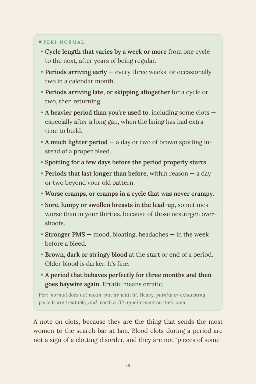 Inside the book: the peri-normal checklist